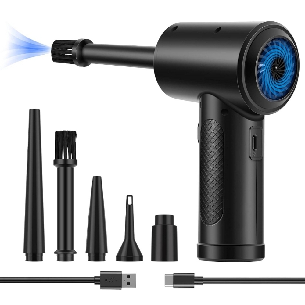 Air Duster, Electric Air Duster Portable Air Blower with LED Light